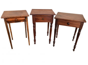 Antique Single Drawer Side Tables Set Of 3