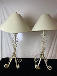 Pair Of Cast Iron Table Lamps