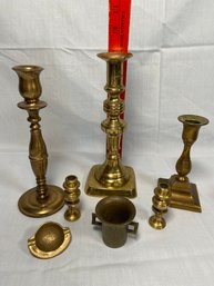Brass Candlestick Collection Mini Mortar With Square Handles