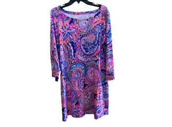 Lilly Pulitzer Multi-color Paisley Rayon/Spandex Shift Dress - Size XL