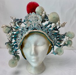 Vintage Chinese Opera Headdress - Light Blue