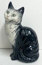 Vintage Beswick England Grey & Black Cat Figurine