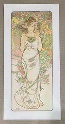 Alphonse Mucha, Limited Edition Of 30, Chop Mark From Mucha Foundation, ' Rose' From The Flower Series