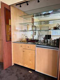 A Built In Bar - With SubZero - Stained Glass Doors - Fabulous Hip Sink