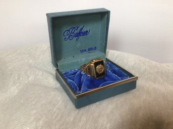 10K Yellow Gold 1956 Torrington High School Class Ring In Original Box Size 8