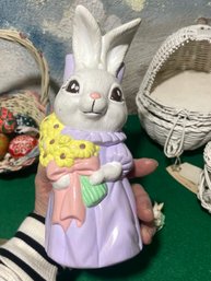 1970-80s Miss Bunny Ceramic Hand Painted Figurine