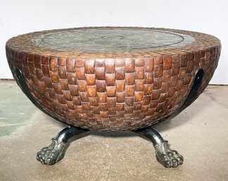 A Stunning Bronze And Exotic Hardwood Asian Coffee Table