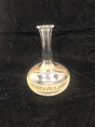 8' Clear Wine Decanter With Gold Ribbon