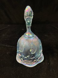 FENTON ART GLASS BLUE CARNIVAL GLASS BELL