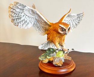 A Hand Painted Porcelain Figurine From The Franklin Mint - The Screech Owl