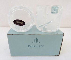 A Pair Of Crystal Counterpoint Candle Holders By PartyLite - NIB