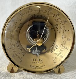 Vintage Mid Century Modern HERZ FRANCE 'baromaster' Barometer