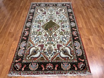 Persian 'Qum' Hand Knotted Wool & Silk Rug, Paid $9500, Never Walked On