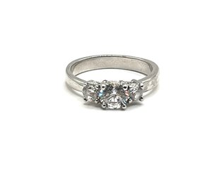 Beautiful Three Clear Stones Ring, Size 5