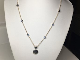 Stunning Brand New GUCCI Sterling Silver & Topaz BLIND FOR LOVE Necklace With Cat - Made In Italy - GIFT !