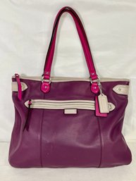 Vibrant Coach Daisy Spectator EMMA Leather Tote Handbag F1381-F23922