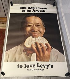 1967 Levys Jewish Rye Advertising Poster NYC Subway Poster
