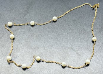 14K Yellow Gold And Pearl Necklace - Valentine And Kolb Jewelers Hamden