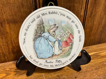 Wedgwood Beatrix Potter Peter Rabbit Placque ~ Now My Dears ~