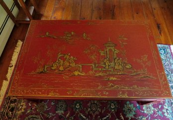 Asian Style Coffee Table With Painted Top