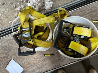 2 Buckets Of Heavy Duty Ratchet Straps