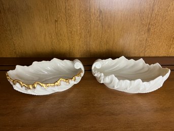 Pair Of Vintage Lenox Leaf Form Bowls