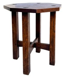 An Early 20th Century L&JG STICKLEY Oak Tabouret, #558, Unsigned