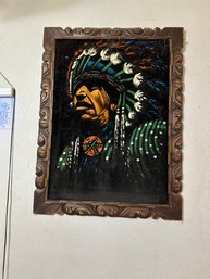 Native American On Black Velvet  Unsigned