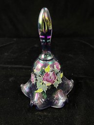 Fenton Bell Hand Painted Purple Glass Bell