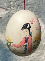 Vtg Asian Egg Hand Painted - Hollow Egg Shell?