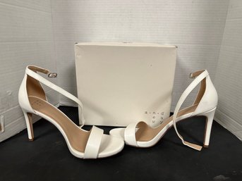 Very Nice A.n.d E A W Y Women Hight Hills White Color  Style Myla In Original Box Size 8. TT/D3