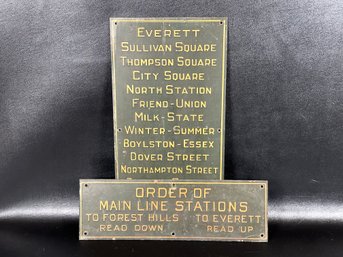 Amazing Antique Order Of Station Signs From The Boston Elevated Railway Co., Circa 1920s