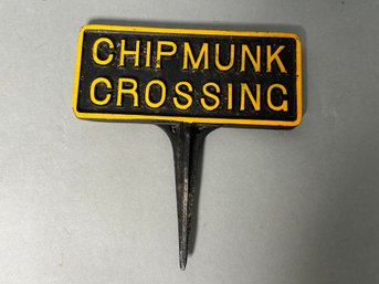 Cast Iron Chipmunk Crossing Sign