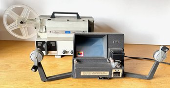Vintage Bell & Howell Filmo Sound 8MM Projector & Capro Universal 8MM Editor Viewer