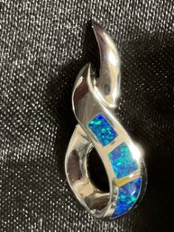 Sterling Silver Fire Opal Inlayed Slide