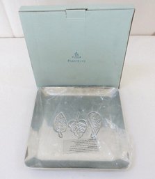 A Polished Aluminum Pillar Candle 8' Tray By PartyLite - NIB