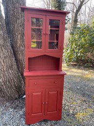 Country Style Painted Wooden 2 Piece Cupboard