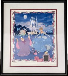 Framed Disney Cinderella Lithograph With 35mm Film Cels Numbered 1286/2500