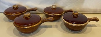 Four Hull Pottery Crocks With Lids