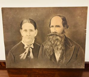 Very Old Sketch Of Old Time Couple From Collinsville, CT