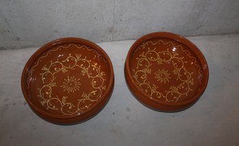 Italian Ceramic Hand Painted Pair Of Large Vessels