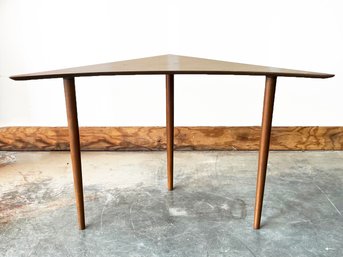 Unusual Mid Century Triangular Corner Table