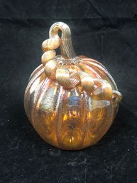 Hand Blown Glass Art Pumpkin