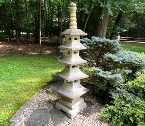 Tall Vintage Seven Piece Cement Pagoda
