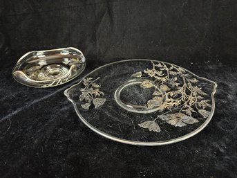 Flanders Silver Engraved Poppy Platter And Bowl