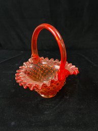 Fenton Ambernina Hobnail Basket