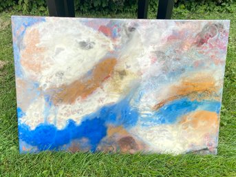 Colorful Glass Art Hand Painted Locally Made 36x24.5