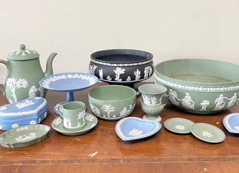 A Collection Of Vintage And Antique Wedgwood Jasperware