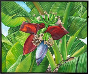 An Oil On Canvas, 'Flor De Plantano Entrada' By Davi