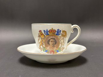 Commemorative Cup & Saucer: 1953 Coronation Of Queen Elizabeth